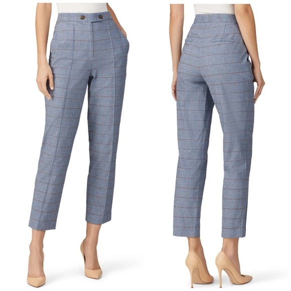 Rebecca Taylor Pants - Rebecca Taylor- Windowpane High Rise Crop Twill Pants